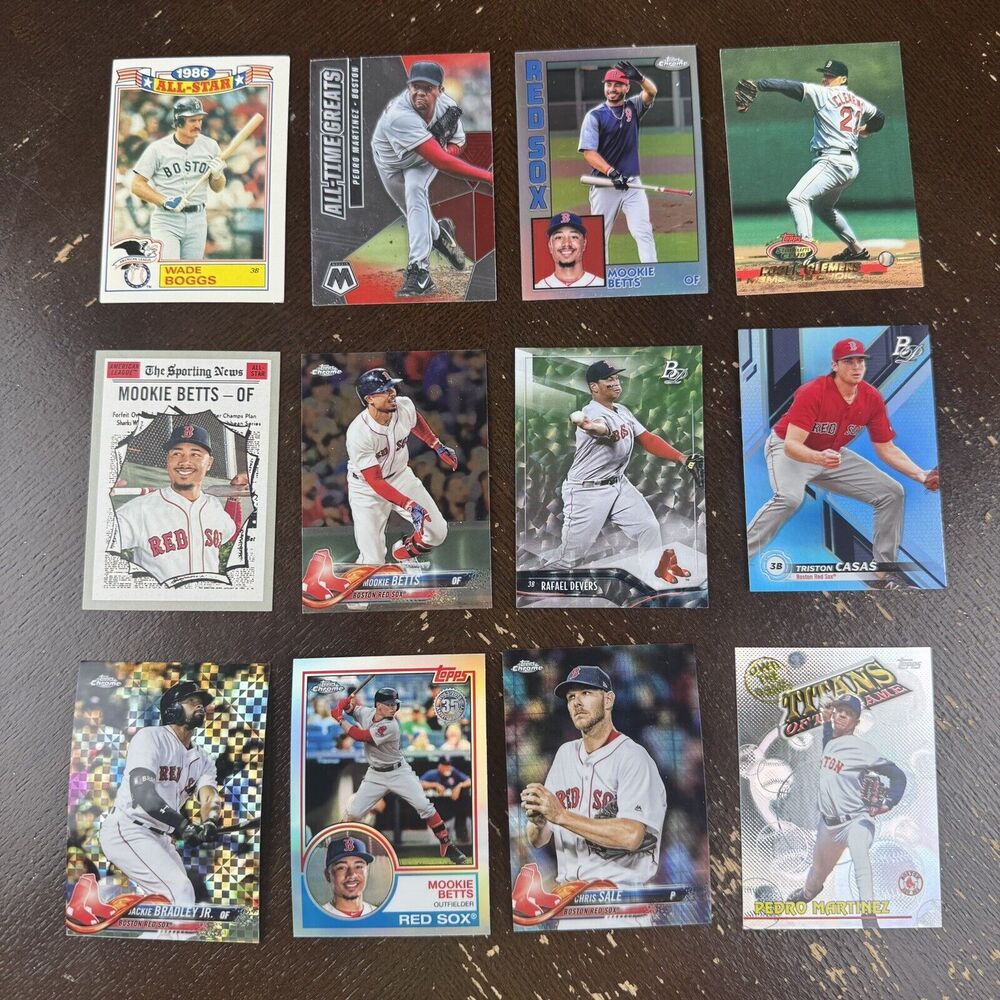 Boston Red Sox 12 Card Lot NM Mookie Betts Refractor Clemens Boggs Devers Sale